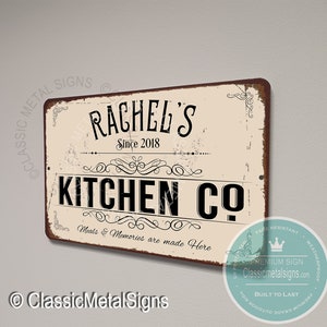 CUSTOM KITCHEN CO Sign, Personalized Kitchen Sign, Vintage style Kitchen Sign, Customizable Kitchen Signs, Kitchen Decor, Kitchen Signs image 3