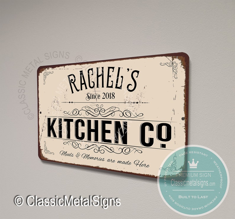 CUSTOM KITCHEN CO Sign, Personalized Kitchen Sign, Vintage style Kitchen Sign, Customizable Kitchen Signs, Kitchen Decor, Kitchen Signs image 3