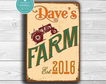 Personalized Farm Sign: Vintage Style, Custom Text Included
