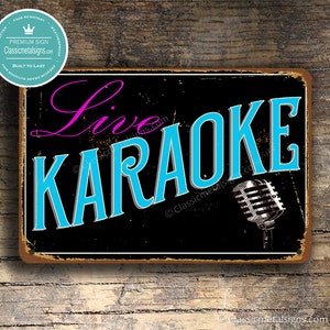 LIVE KARAOKE SIGN, Karaoke Signs, Karaoke, Vintage style Live Karaoke Sign, Karaoke Bar Sign, Karaoke Party Sign, Karaoke Decor, Karaoke Bar