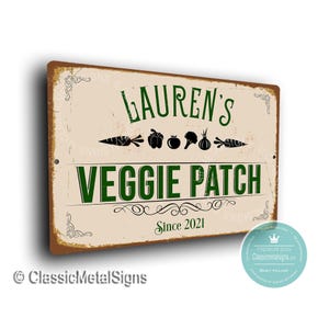 Personalized Veggie Patch Sign: Rustic Garden Decor