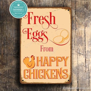 FRESH EGGS SIGN, Fresh Eggs Signs, Vintage style Fresh eggs Sign, Fresh eggs, Fresh Eggs From Happy Chickens, Chicken Signs, Chicken Coop