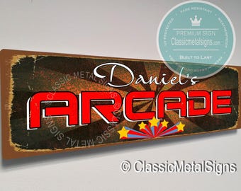 Custom Arcade Sign: Personalized Game Room Decor