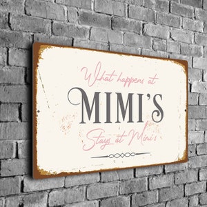 Letrero de la casa de Mimi, estilo vintage, decoración de Mimi, regalo para el Día de la Madre, decoración del hogar de Mimi, CMSWHA13022313