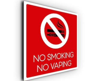 No Smoking No Vaping Signs | No Smoking Notice | No Vaping Sign | Self Adhesive Sign | Business signage | Prohibited Sign | No Smoking |