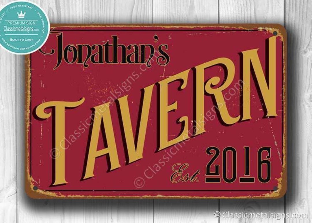 Customizable Tavern Sign: Vintage Style Bar, Man Cave Decor - Etsy