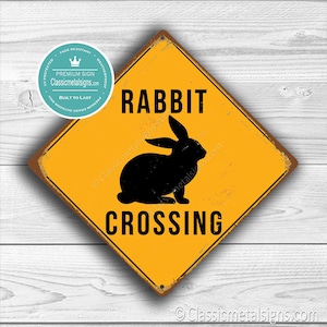 CARTELLO DI ATTRAVERSAMENTO CONIGLIO - Segnali di attraversamento coniglio, attraversamento coniglio, Segnali di coniglio, amanti del coniglio, regali per gli amanti del coniglio, Rabbit Xing, coniglio