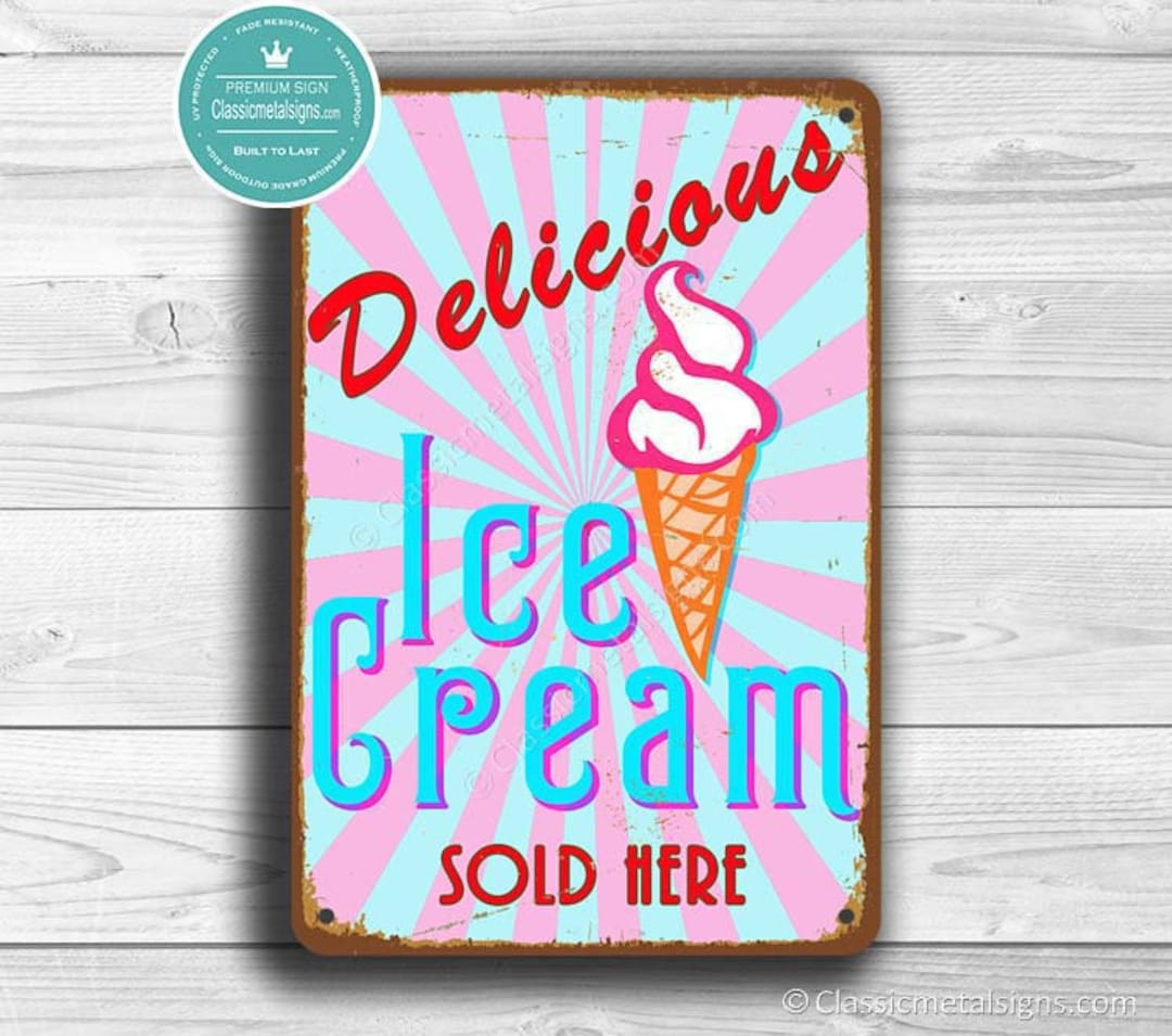 ICE CREAM SIGN, Vintage Style Ice Cream Sign, Ice Cream Parlour Sign