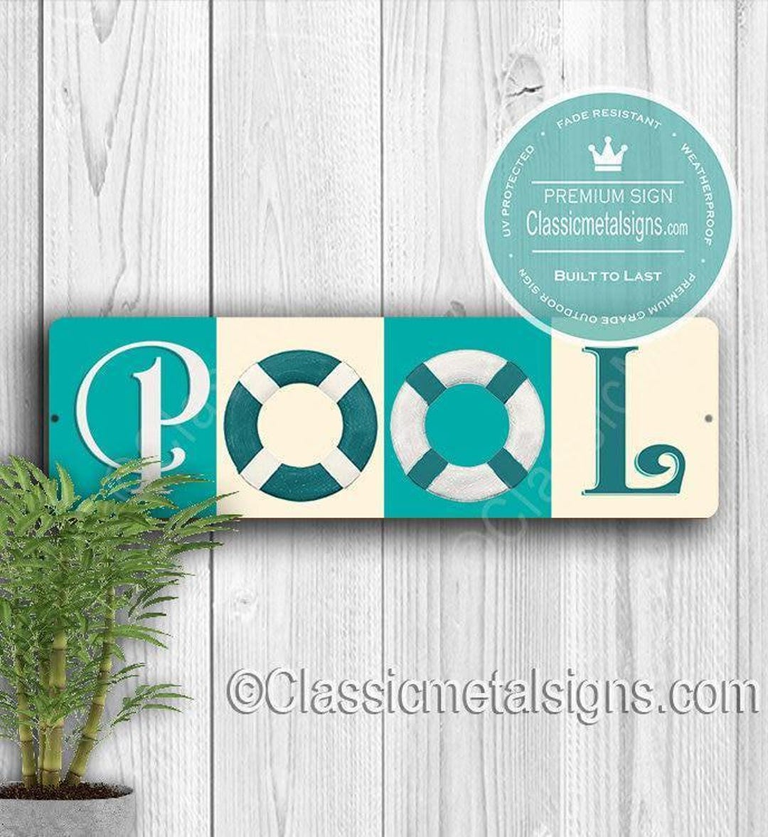 Vintage Style Pool Sign, Turquoise Color (weatherproof, Outdoor Use) - Etsy