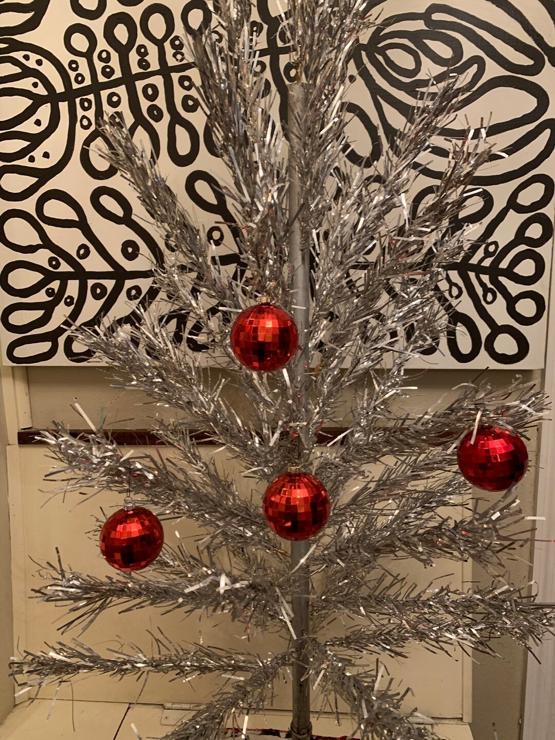 24 Vintage Red Disco Mirror Ball Ornaments Etsy