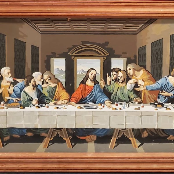 Vintage Paint by Numbers Last Supper Etsy