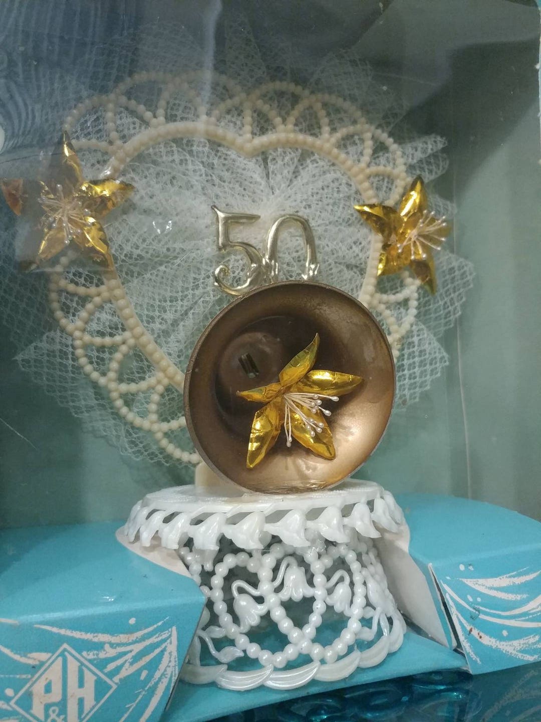 Vintage 9 50th Anniversary Wedding Cake Topper by Pfeil and Holing Inc