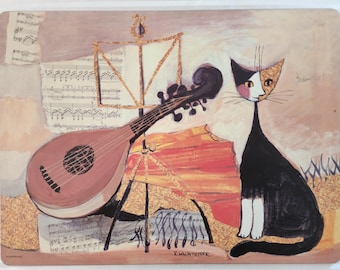Pimpernel Placemats Set of 4: Rosina Wachtmeister Cat Artwork (Waiting for Concert)