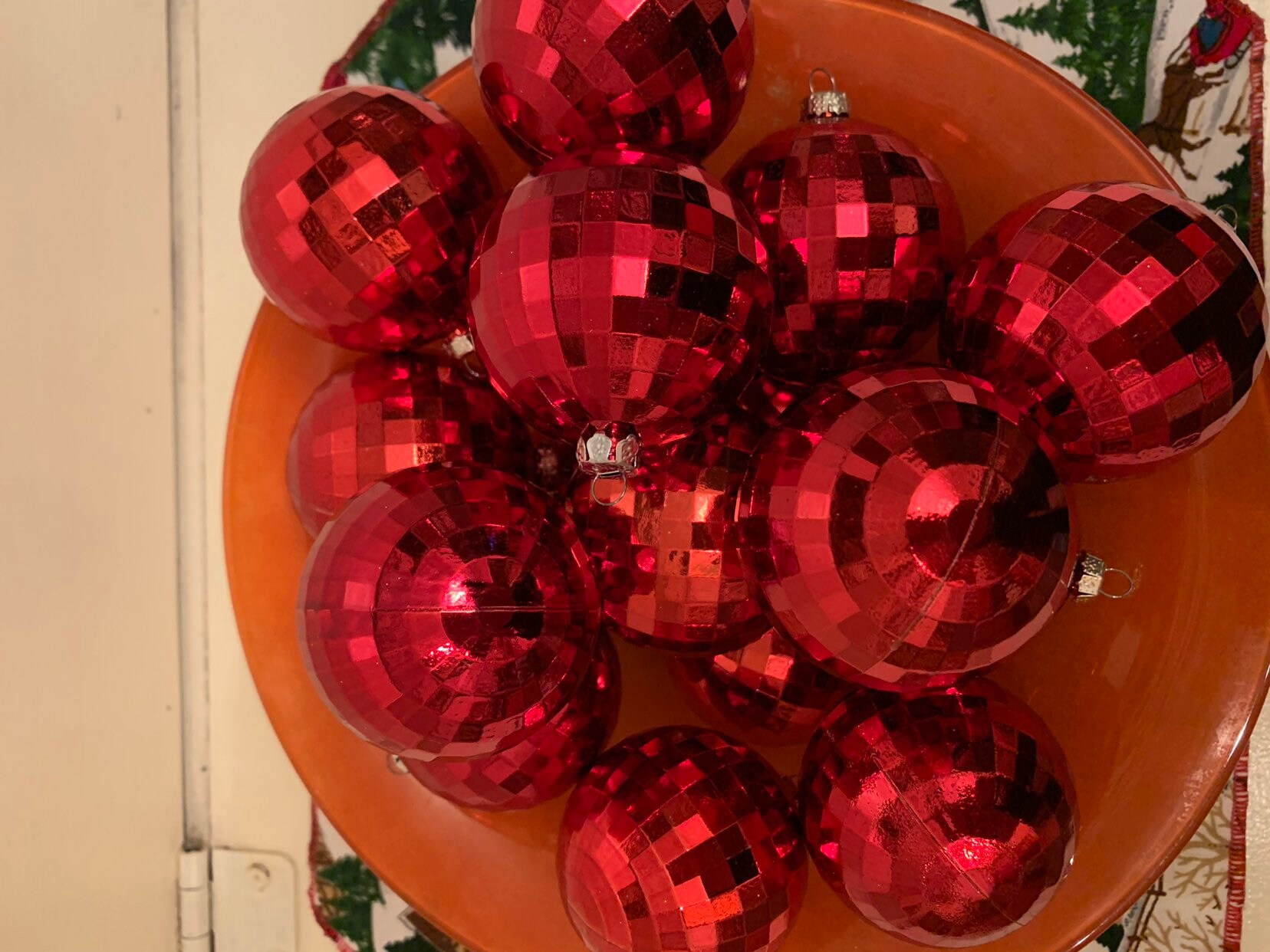 24 Vintage Red Disco Mirror Ball Ornaments Etsy
