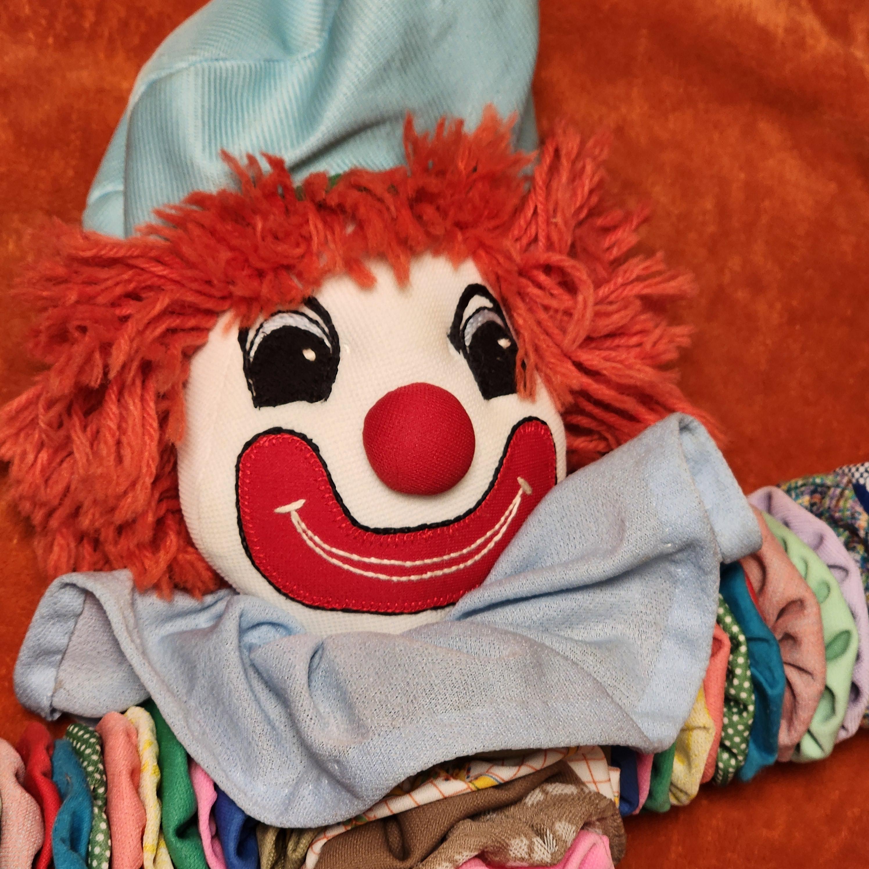 Vintage Homemade Yo-yo Clown Doll - Etsy