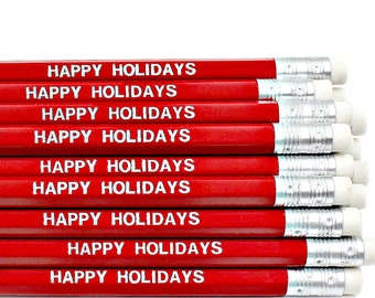 Happy Holidays Pencil - Thanksgiving - Season's Greetings - Stocking Stuffer - Holiday Season - Advent Calendar Fillers - Secret Santa Gift