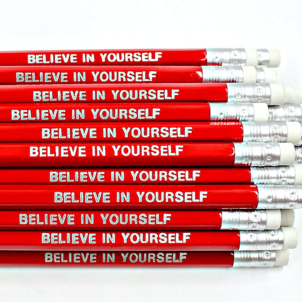 Believe In Yourself Pencil - Good Luck Exams - School Leaver Gift 2024 - Exam Gifts - Positive Affirmations - Motivational Pencils