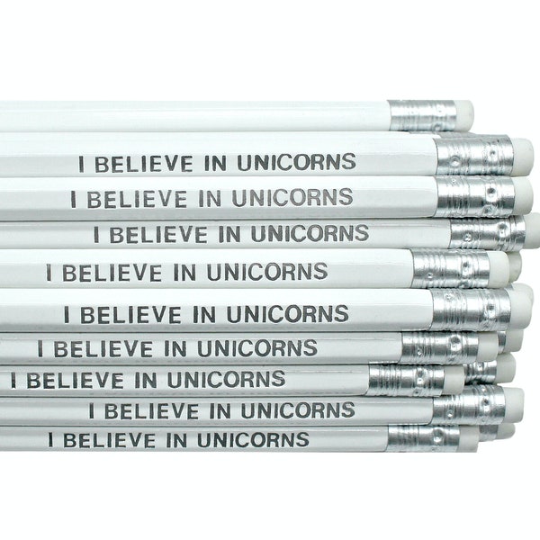 I Believe in Unicorns Pencil - Stationery - Pencils with Quotes - Workspace Decor - Kids Stocking Filler - Advent Calendar Fillers - Unicorn
