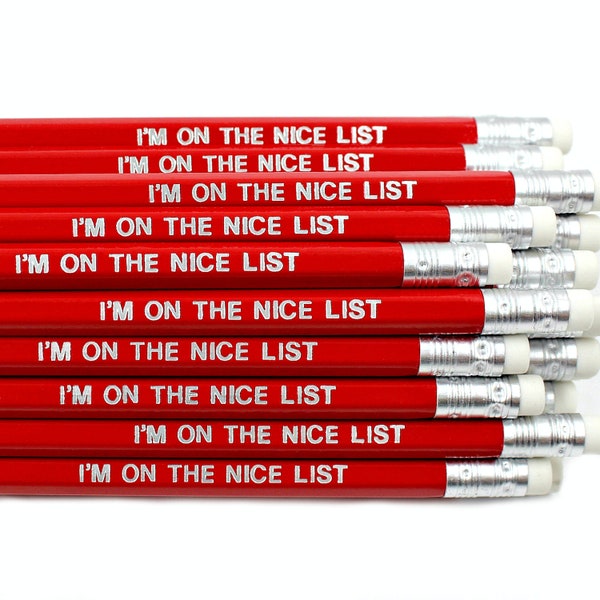 Naughty Or Nice List Pencil - Christmas Eve Box - Advent Calendar Fillers - Stocking Filler Stuffers - Nice Letter Elf - Secret Santa Gift