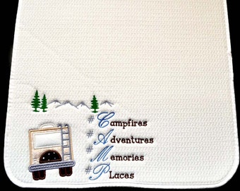 Personalized Camper Dish Drying Mat/Coffee Bar Mat/RV Kitchen Mat/Camping Memories/Customized Camping Coffee Mat/RV Decor/Camping Gift Gift