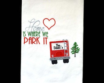 PERSONALIZED Camping Kitchen Towel - Camping Dish Towel - Motorhome - 5th Wheel - Camper - Trailer - Camping Gifts - Best Quality Towel