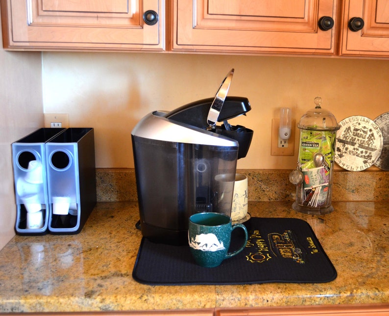 PERSONALIZED Coffee Mat Keurig Mat Coffee Pot Mat Coffee Etsy
