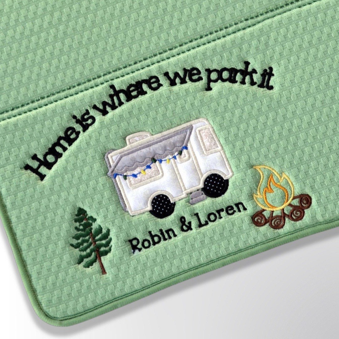 Camper Drying Mat/rv Kitchen Dish Mat/home is Where We Park It/camper
