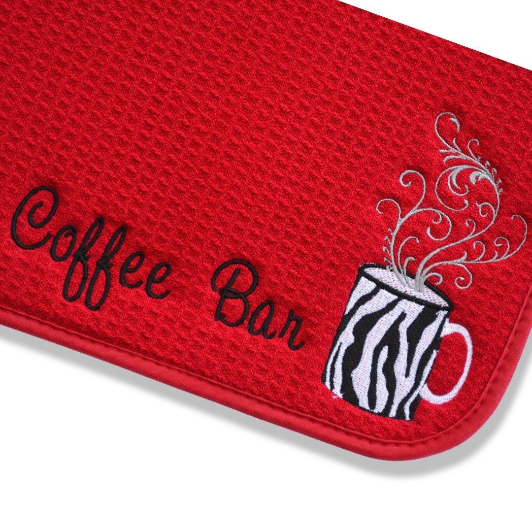 Personalized Coffee Mat Coffee Bar Mat Coffee Station Coffee Lover
