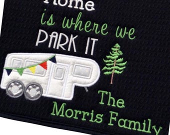 Camping Dish Drying Mat/Personalized RV Coffee Mat/Coffee Station Mat/Fifth Wheel Trailer/Camping Accessories for Kitchen/Machine Wash/Dry