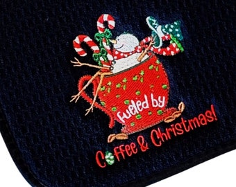 Christmas Coffee Bar Mat/Snowman Coffee Station/Christmas Coffee Station Decor/Personalized Coffee Mat/Holiday Coffee lover/Personalized