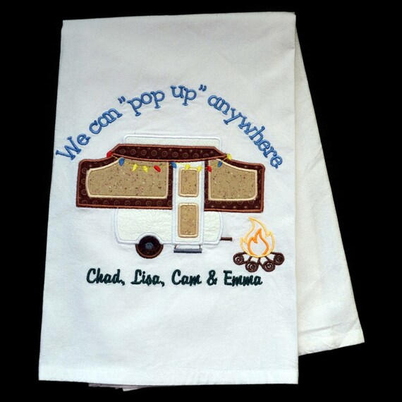 PERSONALIZED Camping Dish Towel Popup Camper Tent Trailer Etsy