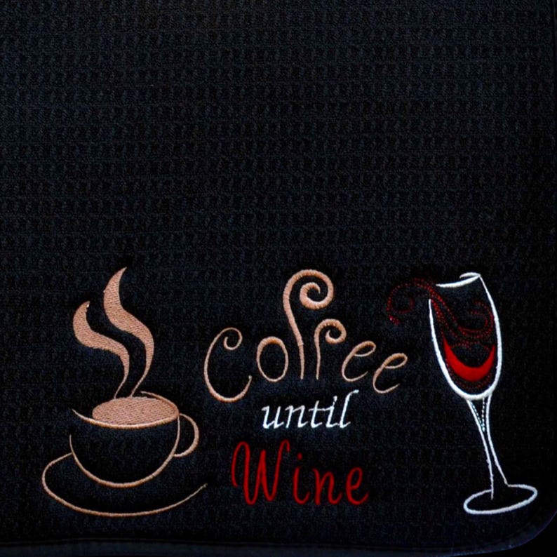 PERSONALIZED Coffee Mat, Coffee Station, Coffee til Wine, Wine Bar Mat, Coffee Gift, Coffee Bar, Coffee Decor, Wine Gift, Dish Drying Mat image 3