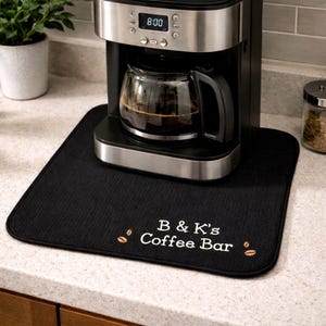 Anpassad barmatta för kaffe, personliga bartillbehör för kaffestation, dekoration för kaffebar, 18x16, diskmatta, tvättbar