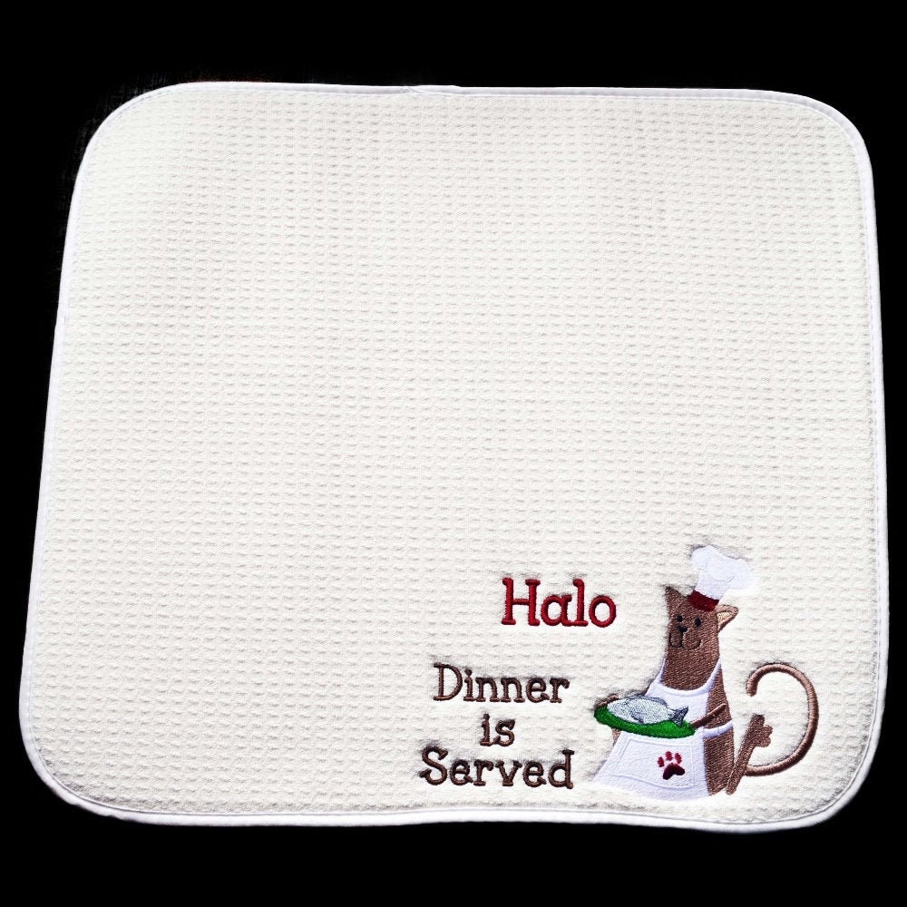 Personalized Pet Placemat Cat Feeding Mat Litter Mat Cat Etsy