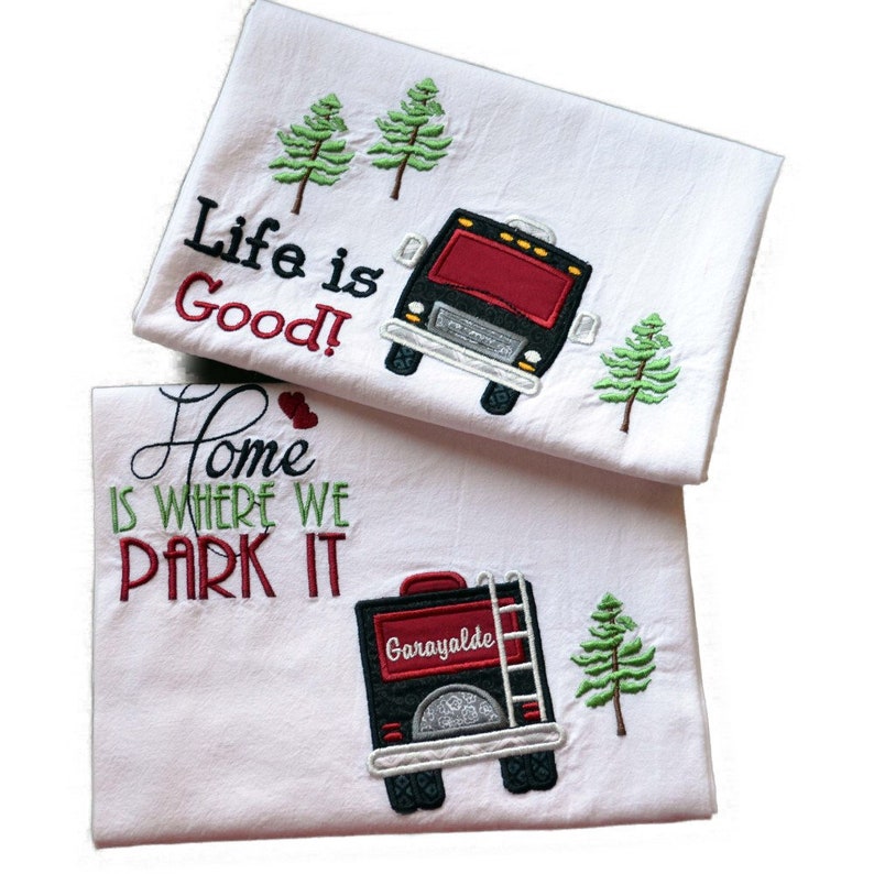 Personalized Camping Dish Towel Embroidery/Appliqué RV Etsy