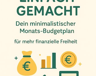 Finances made easy | Minimalist budget planner PDF | Printable household book | Money planner & savings plan for financial freedom