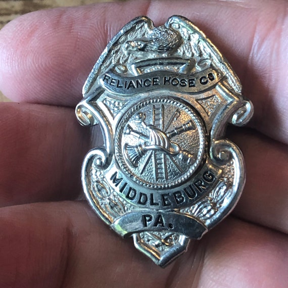 Antique Badge Small ~ Fireman - image 1