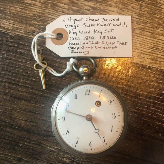 Pocket Watch Runs Fusee Gem