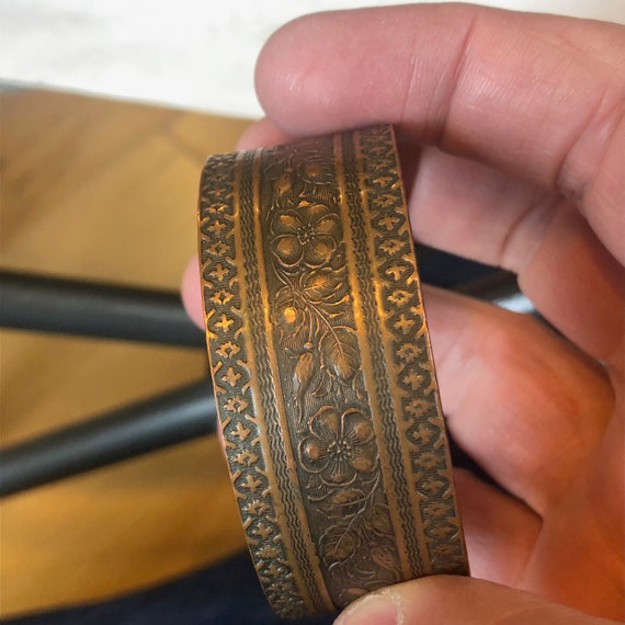 Vintage Simple Copper Stamped Bracelet