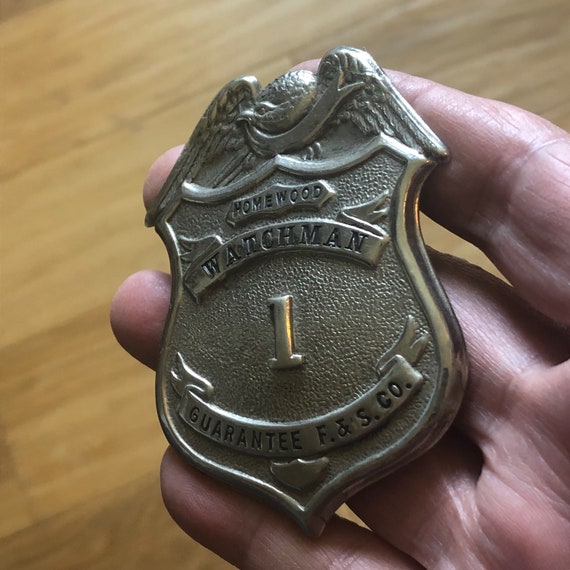 Antique Badge ~ Watchman - image 2
