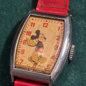 Vintage Mickey Mouse Wrist Watch ~ Not Running ~ Wound Tight