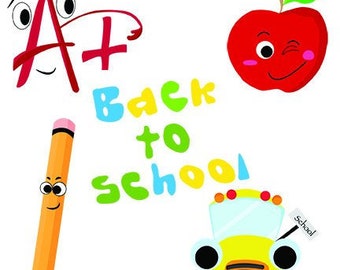 Back to School Clip Art, Digital Clip Art, Clip Art for Scrapbooking Card Making