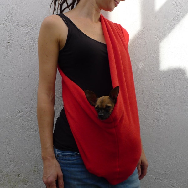 Pet sling SMALL dog carrier pomegranate red pet travel bag