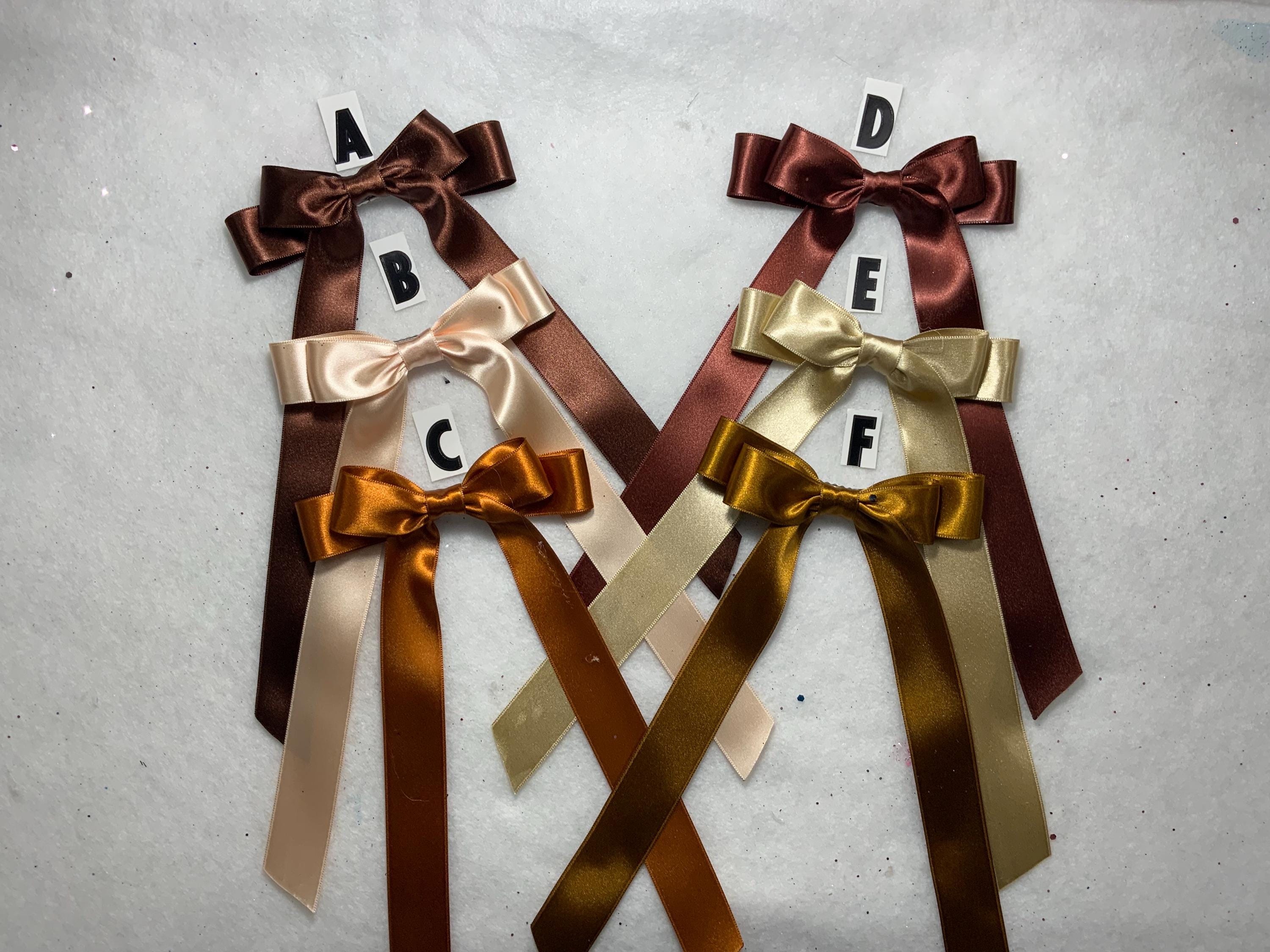 Elegant Long Luxurious Double Layer Satin Hair Bow – 5 