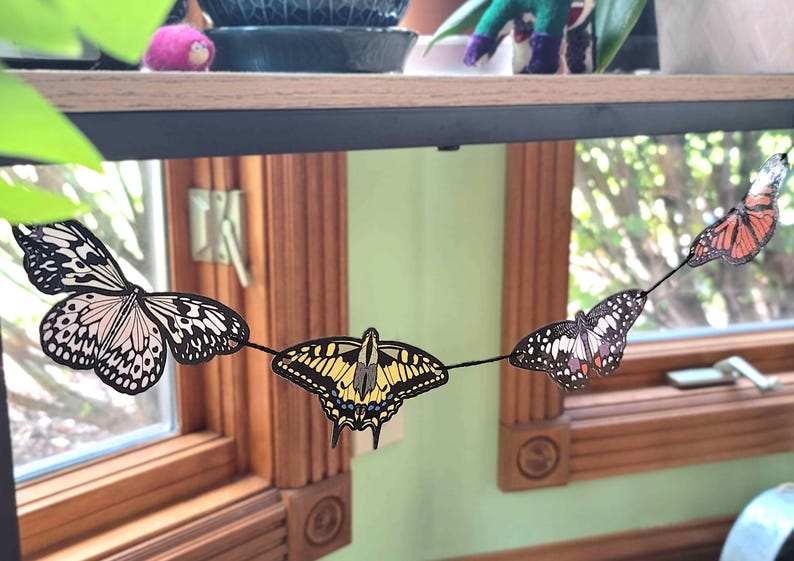 Butterfly String Banner-Paper Garland-Butterfly Decoration image 3
