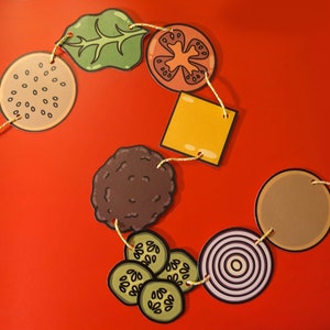 Burger Banner-Paper Garland-Hamburger Decoration