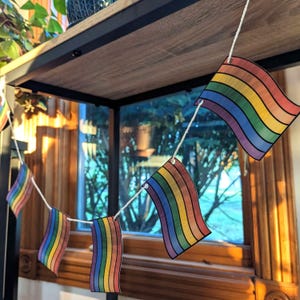 Pride Banner - Rainbow flag - Progress Pride Flag - LGBT+ - Paper Garland - Decoration
