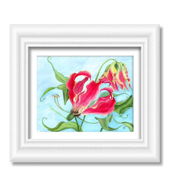 グロリオサ：水彩オリジナルアートワーク • 12x9.5インチ - Etsy 日本