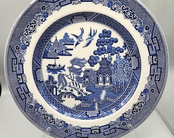 Johnson Brothers Dinner Plates "Willow Blue" - 4 (10.25") Vintage * Sold Individually*