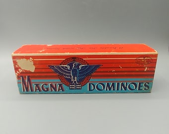 Manga Dominoes Original Box Vintage Wooden